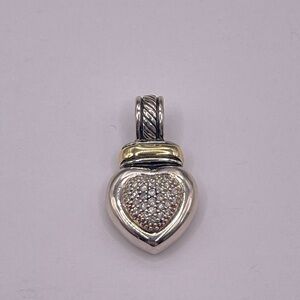 David Yurman 18k Yellow Gold Sterling Silver Heart Pendant